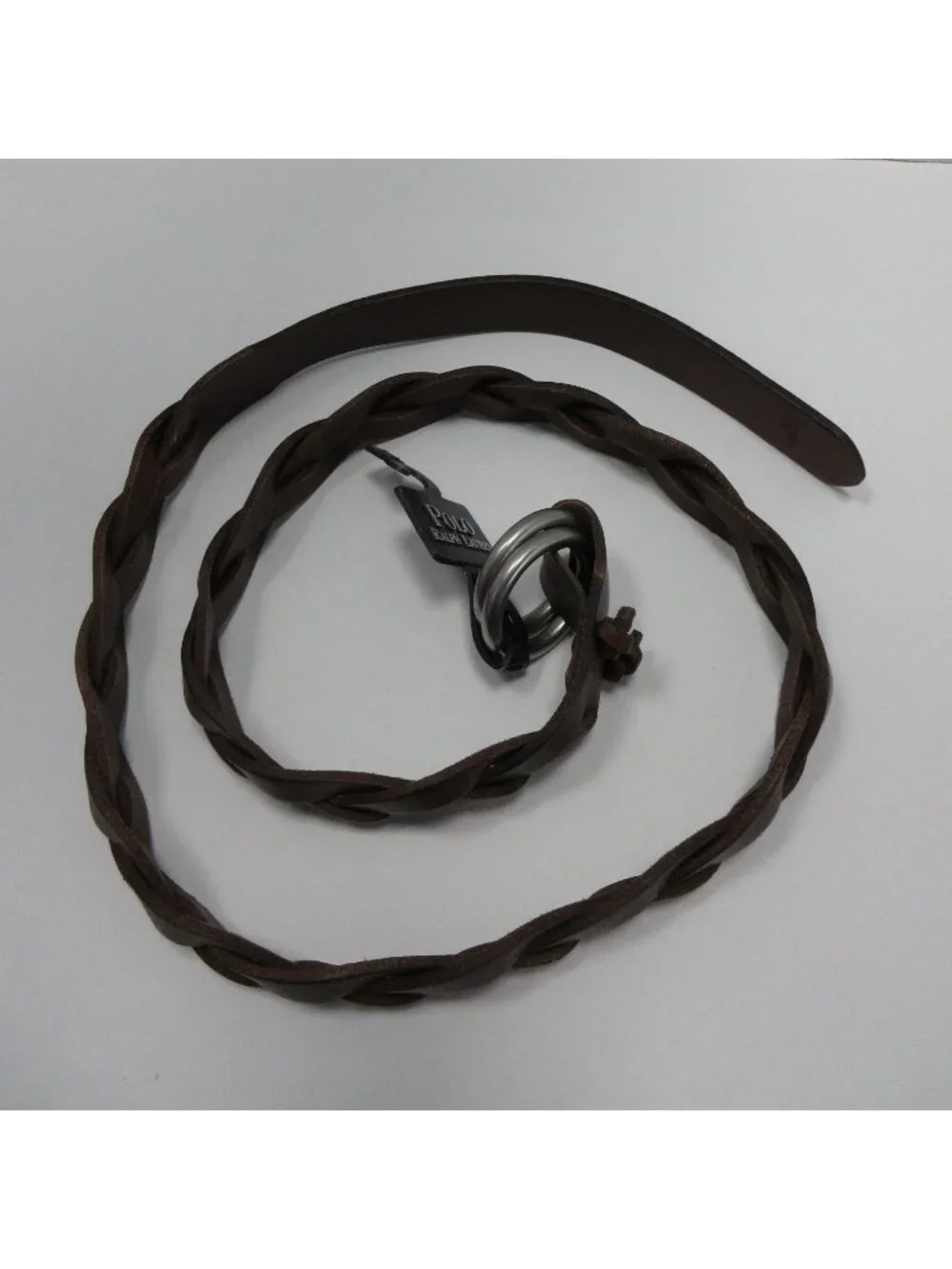 Polo Ralph Lauren Belt XL Leather Braided Double O Ring Pony Classic